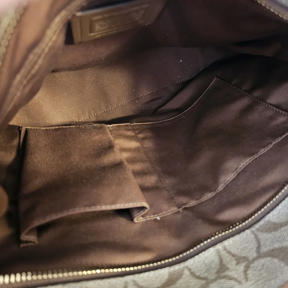 COACH Classic Brown Signature Tote Bag (Medium) - Picture 13 of 15